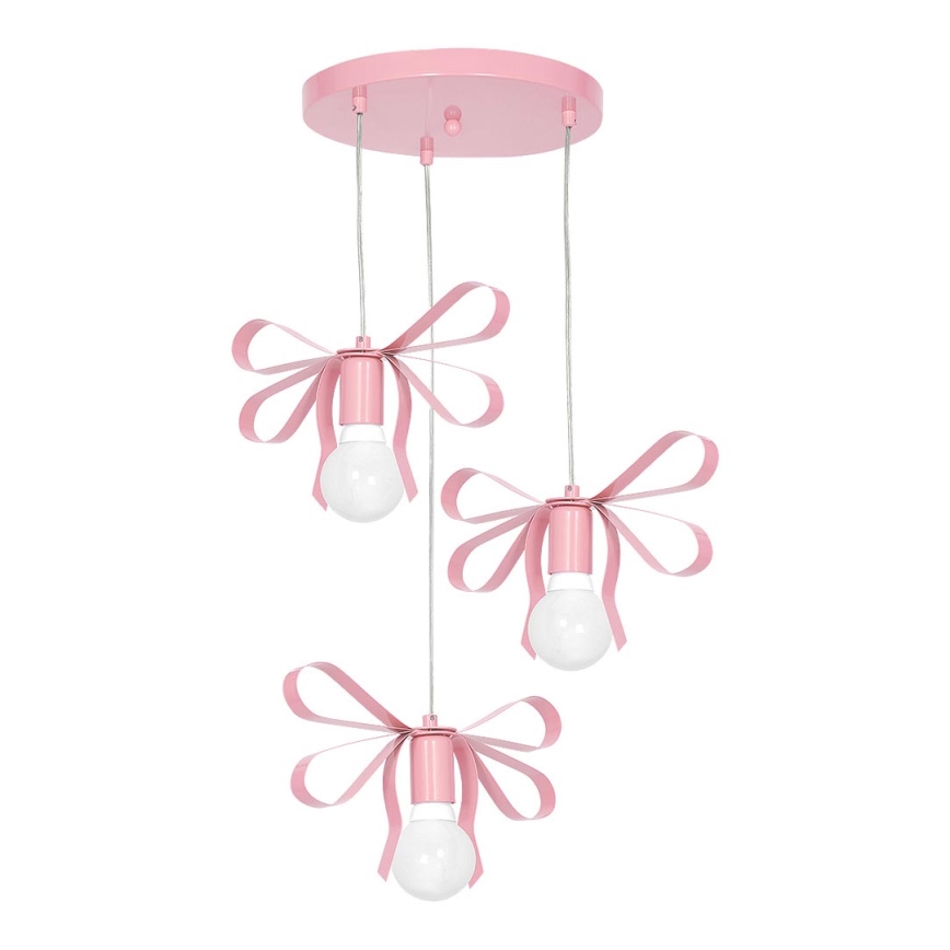 Barn Lampa NELA 3xE27/60W/230V ljusrosa