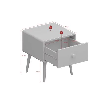 Barn nightstand GAIA 44,3x41,4 cm turkos/ek