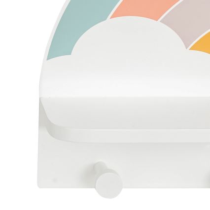 Barn vägg hylla med hangers regnbåge/färgrik