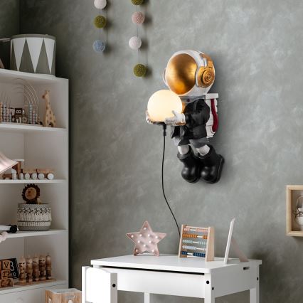 Barn vägglampa ASTRONAUT 1xE14/40W/230V, koppar