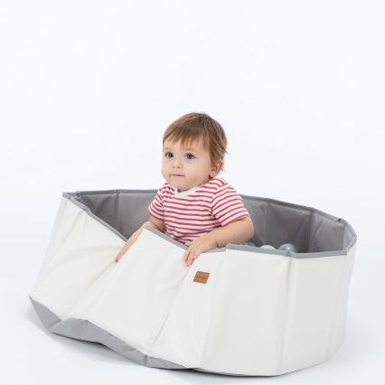 Barnens torrpool med bollar, Ø 80 cm, vit/grå