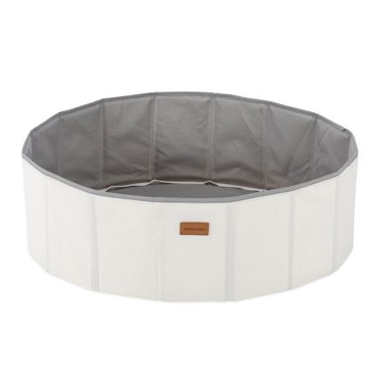 Barnens torrpool med bollar, Ø 80 cm, vit/grå