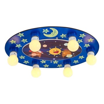 Barnens taklampa LUCCA 6xE27/24W/230V blå