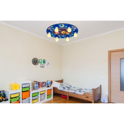 Barnens taklampa LUCCA 6xE27/24W/230V blå