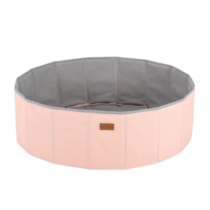 Barnens torrpool med bollar Ø 80 cm rosa/grå