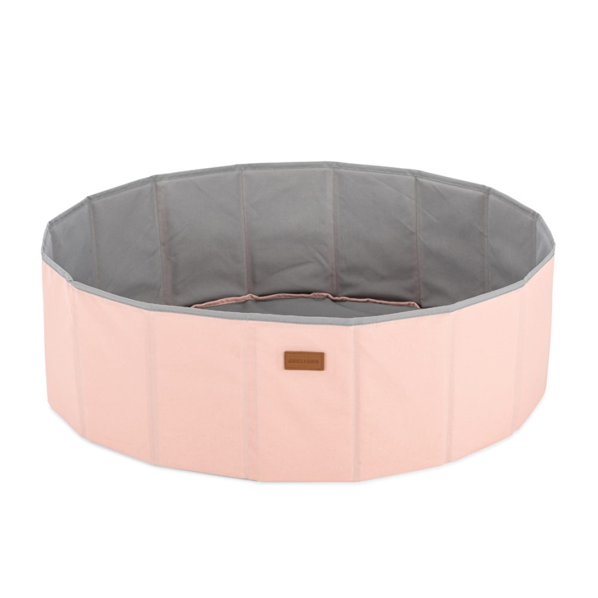 Barnens torrpool med bollar Ø 80 cm rosa/grå