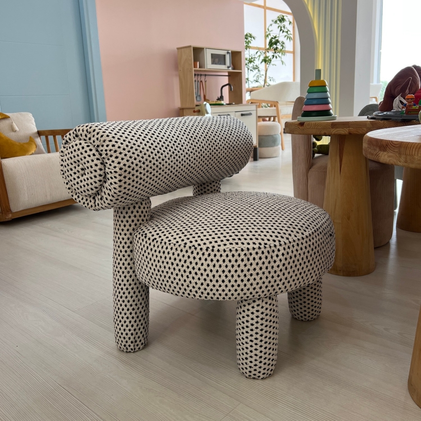 Barnfåtölj MAVI beige/svart