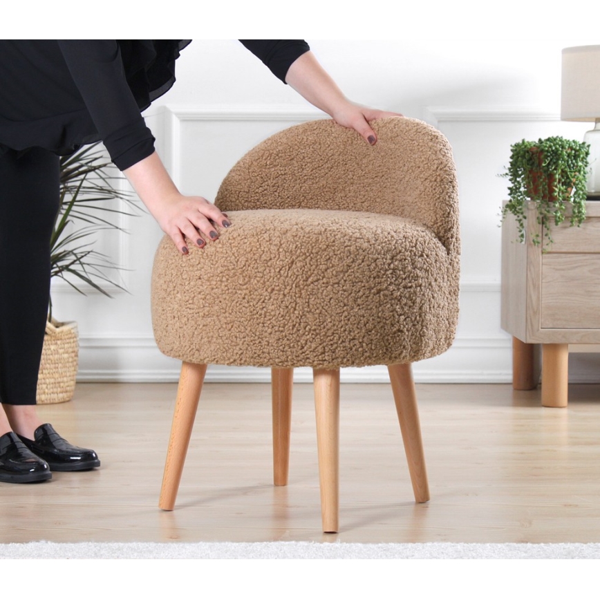 Barnfåtölj MIKI, Ø 46 cm, brun