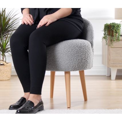 Barnfåtölj MIKI Ø 46 cm, grå