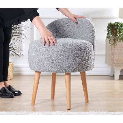 Barnfåtölj MIKI Ø 46 cm, grå