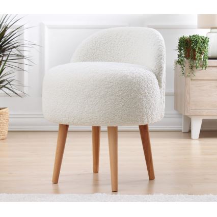 Barnfåtölj MIKI Ø 46 cm vit