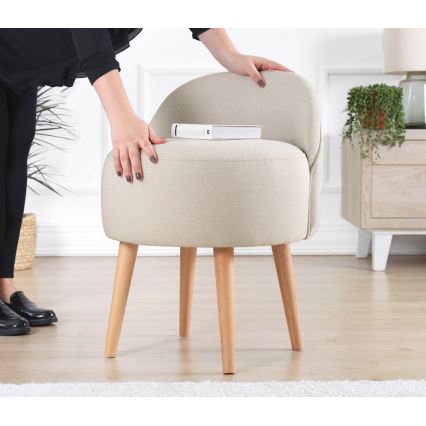 Barnfåtölj NIKI Ø 46 cm krämfärgad