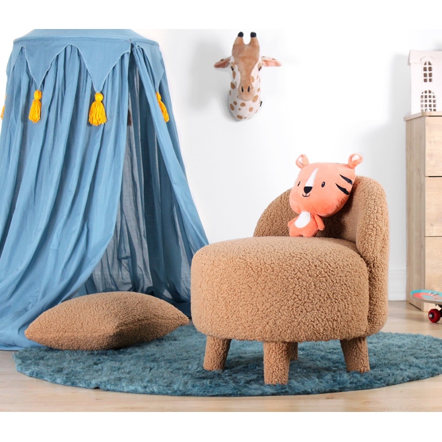 Barnfåtölj PIXI Ø 46 cm, brun