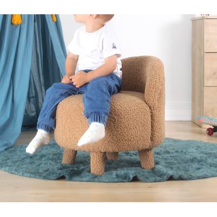 Barnfåtölj PIXI Ø 46 cm, brun
