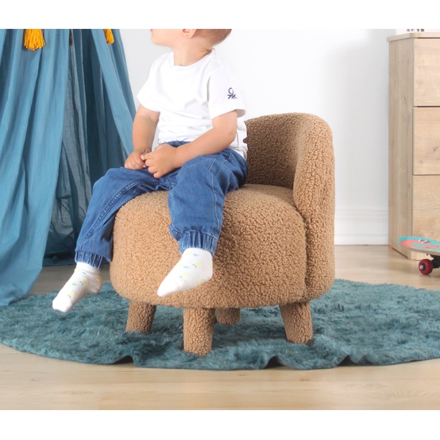 Barnfåtölj PIXI Ø 46 cm, brun