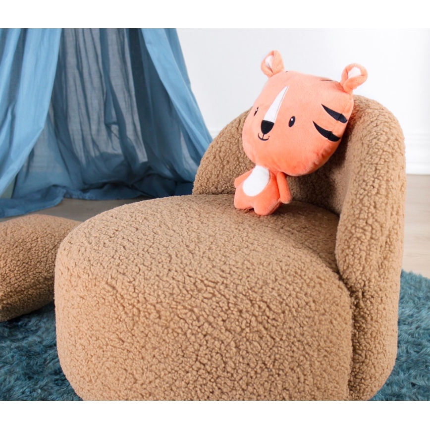 Barnfåtölj PIXI Ø 46 cm, brun