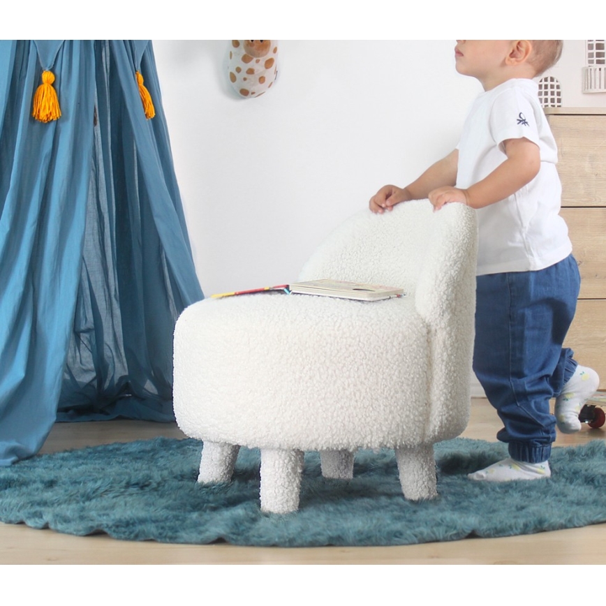 Barnfåtölj PIXI Ø 46 cm vit