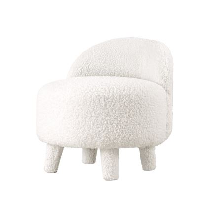 Barnfåtölj PIXI Ø 46 cm vit