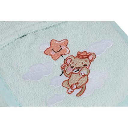 Barnfrottéset ASLAN - badrock, handduk, trasa mint