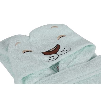 Barnfrottéset ASLAN - badrock, handduk, trasa mint