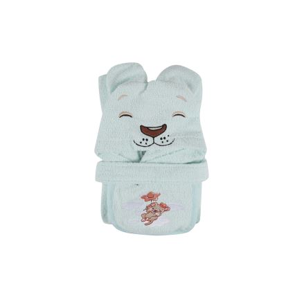 Barnfrottéset ASLAN - badrock, handduk, trasa mint
