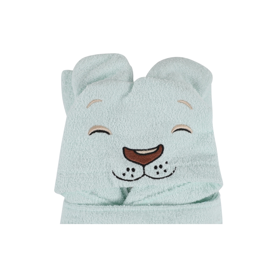 Barnfrottéset ASLAN - badrock, handduk, trasa mint