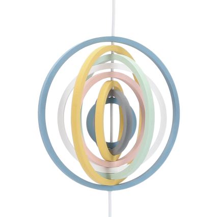 Barnkrona HOOPS 1xE27/20W/230V Ø 27 cm färgglad