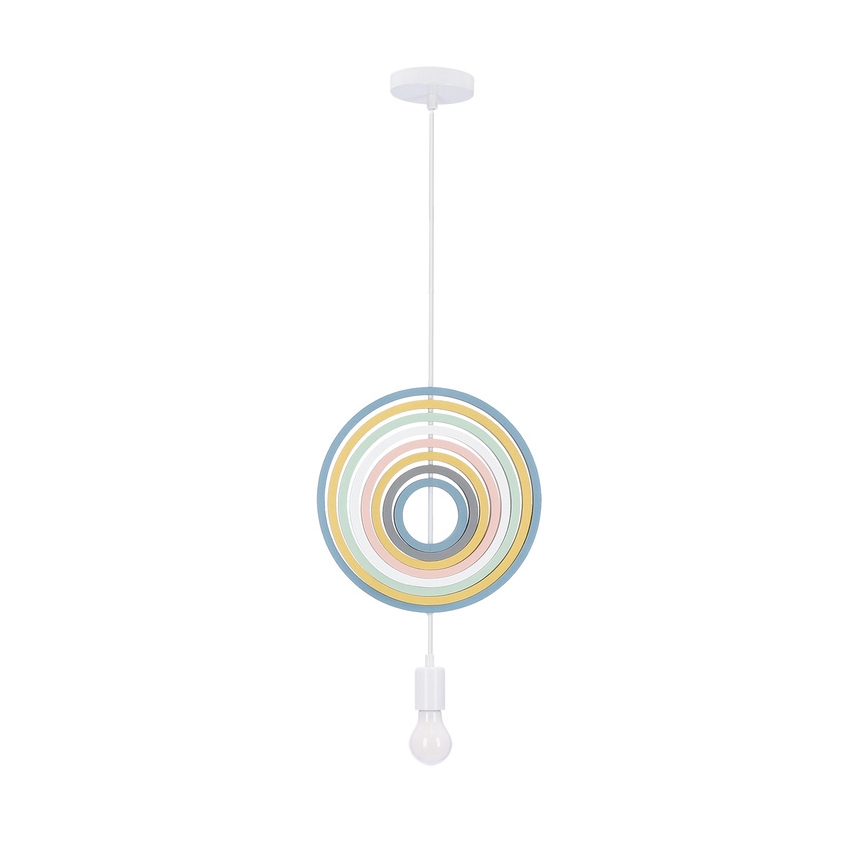 Barnkrona HOOPS 1xE27/20W/230V Ø 27 cm färgglad