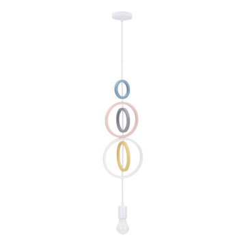 Barnkrona på snöre HOOPS 1xE27/20W/230V Ø 19 cm flerfärgad
