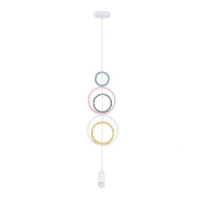 Barnkrona på snöre HOOPS 1xE27/20W/230V Ø 19 cm flerfärgad