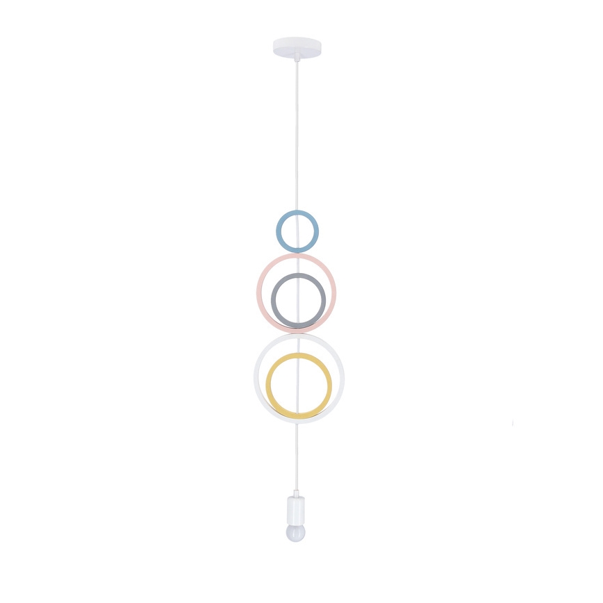 Barnkrona på snöre HOOPS 1xE27/20W/230V Ø 19 cm flerfärgad