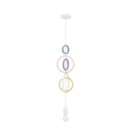 Barnkrona på snöre HOOPS 1xE27/20W/230V Ø 19 cm flerfärgad
