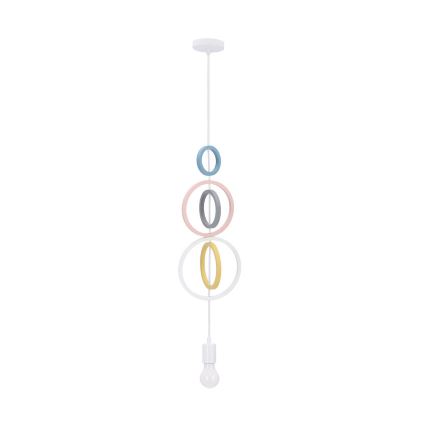Barnkrona på snöre HOOPS 1xE27/20W/230V Ø 19 cm flerfärgad