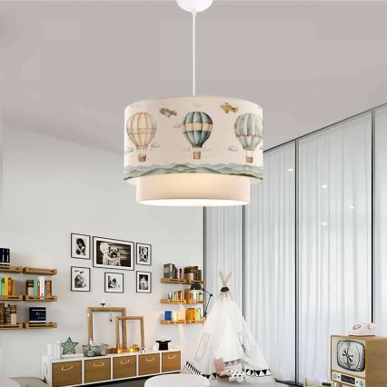 Barnkronan CANDY 1xE27/40W/230V vit/flerfärgad