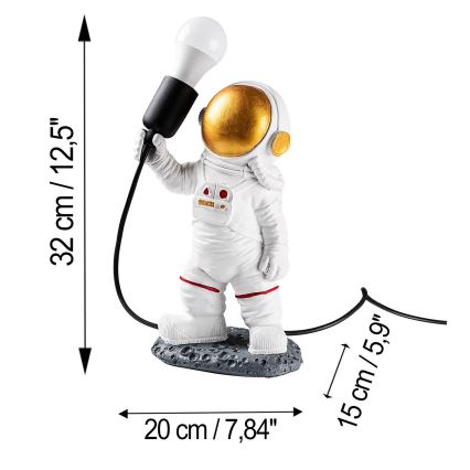 Barnlampa ASTRONAUT 1xE27/40W/230V koppar/vit