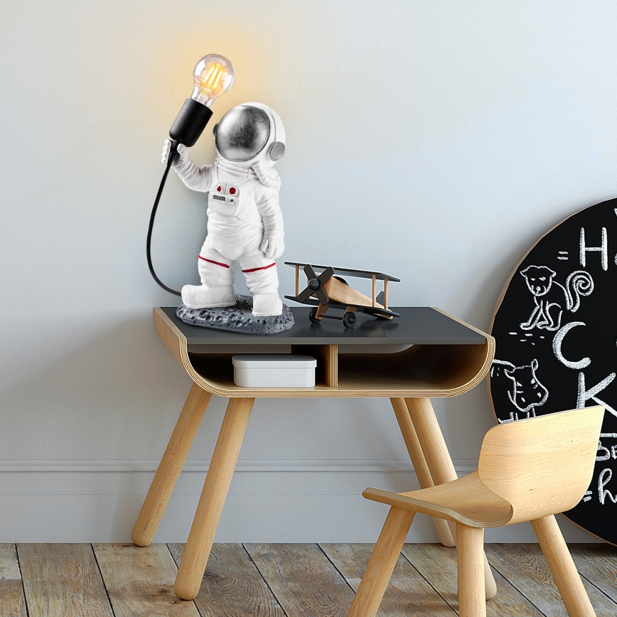 Barnlampa ASTRONAUT 1xE27/40W/230V silver/vit