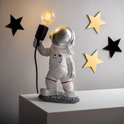 Barnlampa ASTRONAUT 1xE27/40W/230V silver/vit