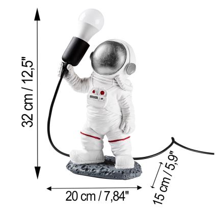Barnlampa ASTRONAUT 1xE27/40W/230V silver/vit