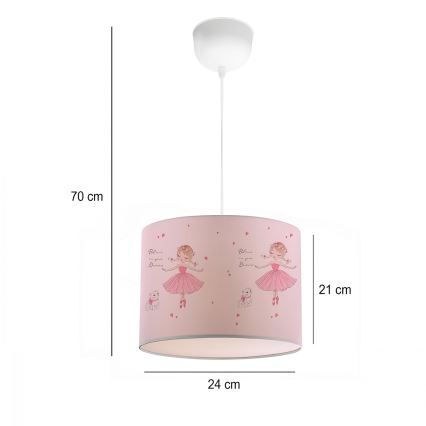 Barnlampa CANDY 1xE27/40W/230V rosa