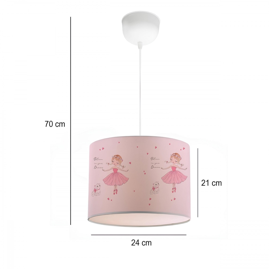 Barnlampa CANDY 1xE27/40W/230V rosa