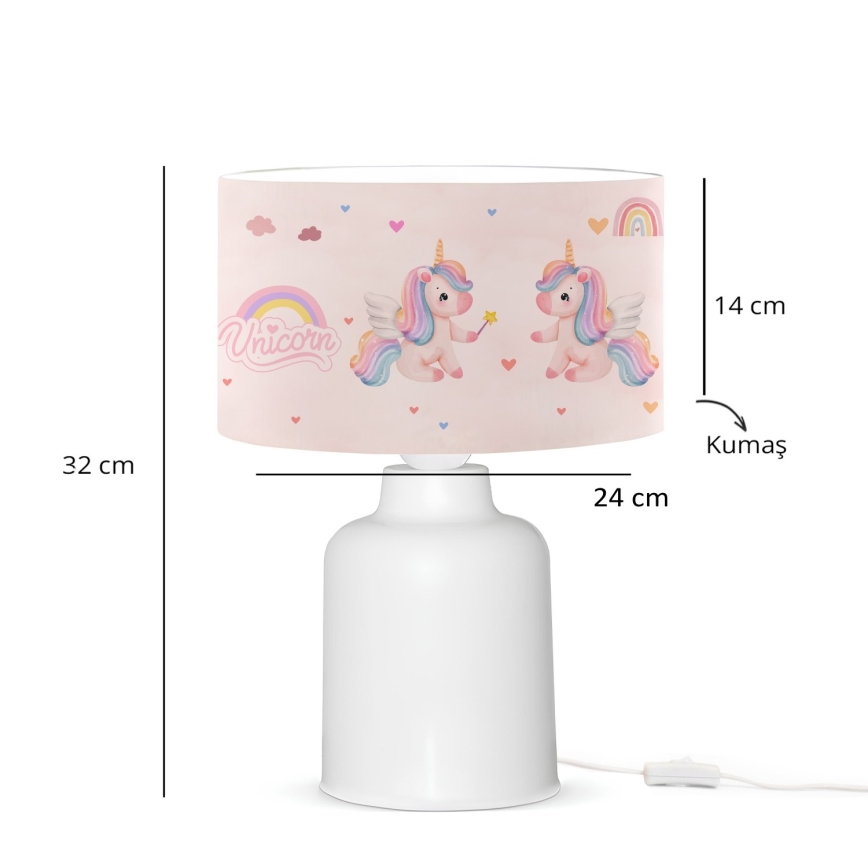 Barnlampa CANDY 1xE27/40W/230V rosa/vit