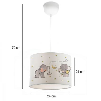 Barnlampa CANDY 1xE27/40W/230V vit/beige