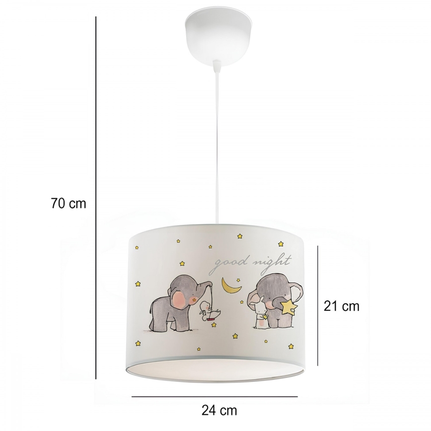 Barnlampa CANDY 1xE27/40W/230V vit/beige