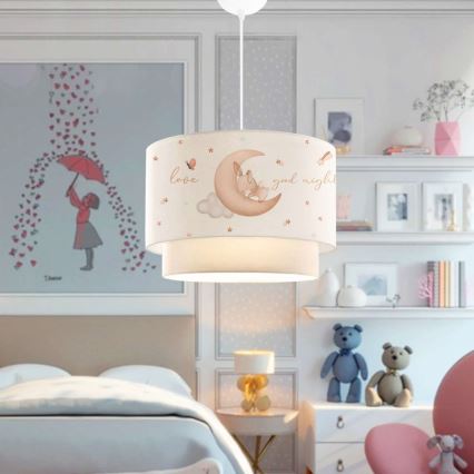 Barnlampa CANDY 1xE27/40W/230V vit/beige