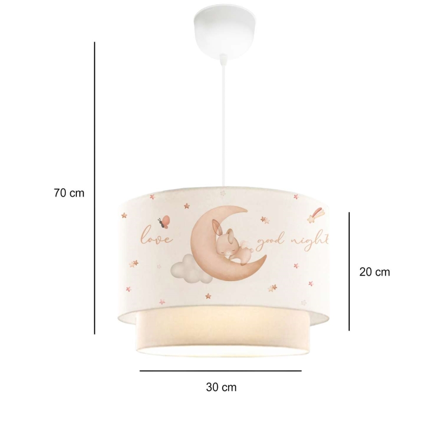 Barnlampa CANDY 1xE27/40W/230V vit/beige