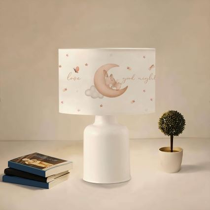 Barnlampa CANDY 1xE27/40W/230V vit/beige