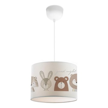 Barnlampa CANDY 1xE27/40W/230V vit/brun