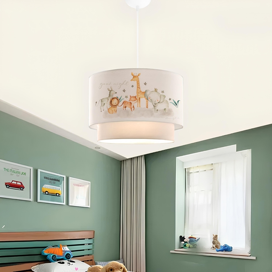 Barnlampa CANDY 1xE27/40W/230V vit/brun