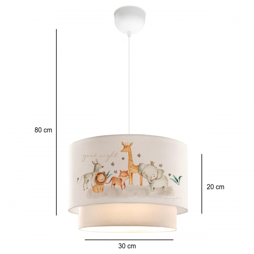Barnlampa CANDY 1xE27/40W/230V vit/brun