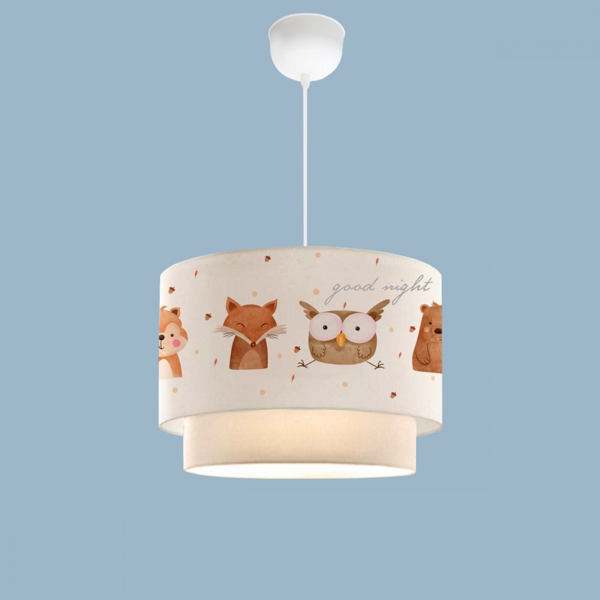 Barnlampa CANDY 1xE27/40W/230V vit/brun